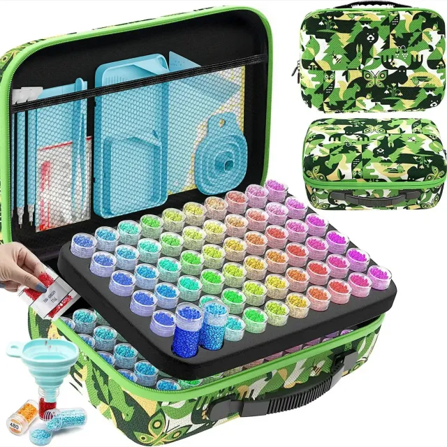 ARTDOT opbergkoffer diamond painting 120 vakken donker met ritssluiting