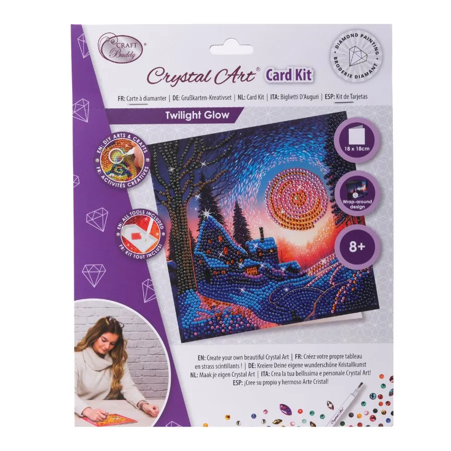 Craft Buddy Crystal Art Twilight Glow wenskaart 18x18cm