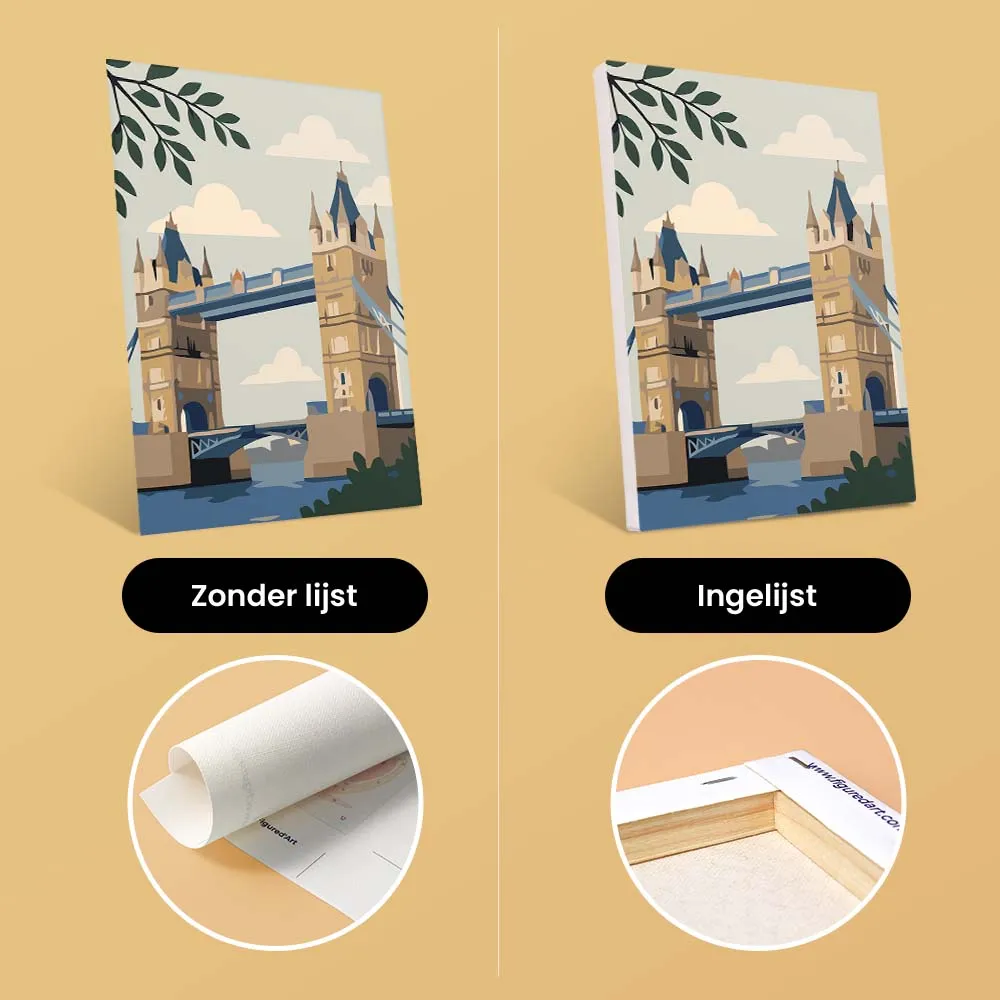 Figured'Art Mini Ansichtkaarten uit Londen schilderen op nummer 6x 15x20cm