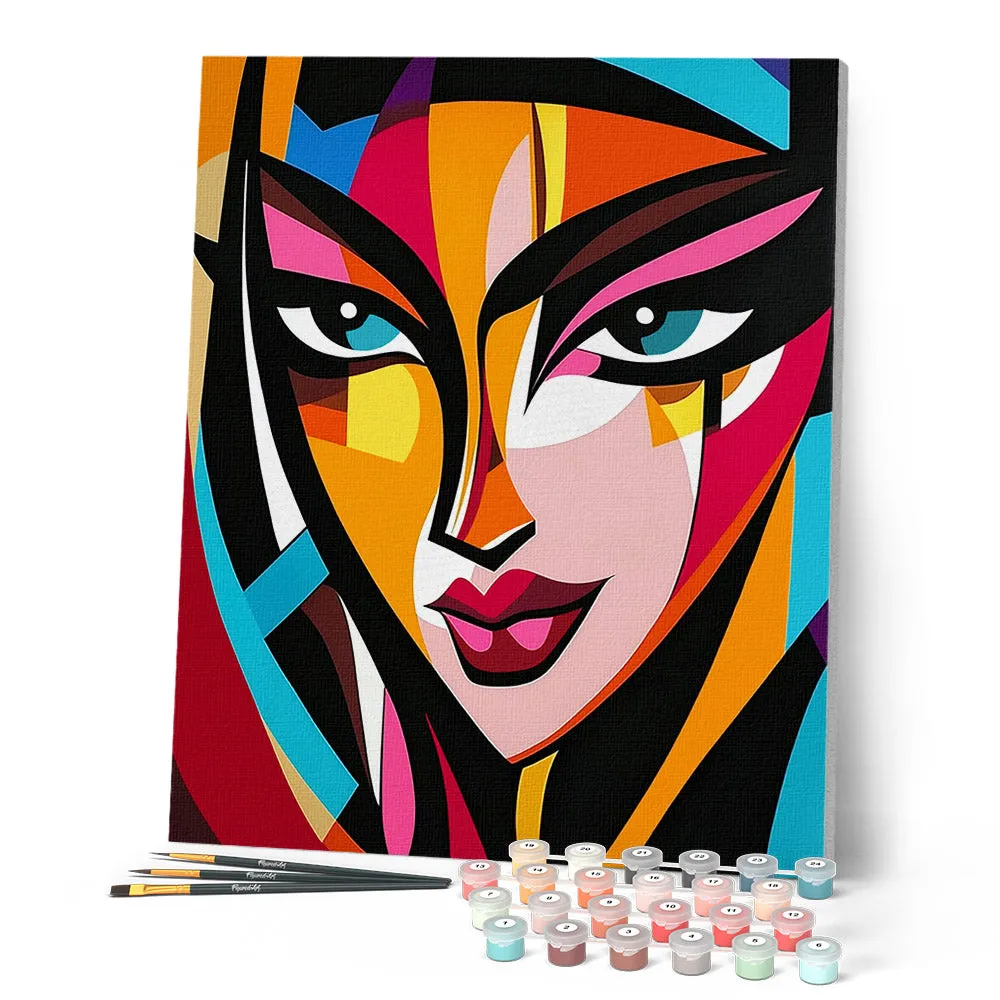 Figured'Art Gedurfd Abstract Gezicht schilderen op nummer 40x50 cm