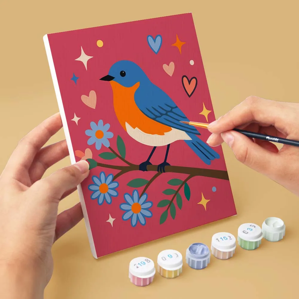Figured'Art Mini Serie Bloesem en vogelzang schilderen op nummer 6x 15x20cm eenvoudig