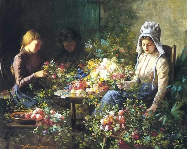 Figured'Art Flower Sellers diamond painting 40x50cm full drill
