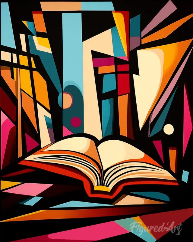 Figured'Art Gedurfd Abstract Bibliotheek schilderen op nummer 40x50 cm
