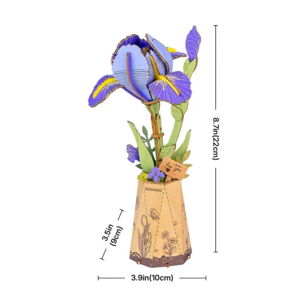 Figured'Art Paarse Iris 3D puzzel hout 73 stukjes