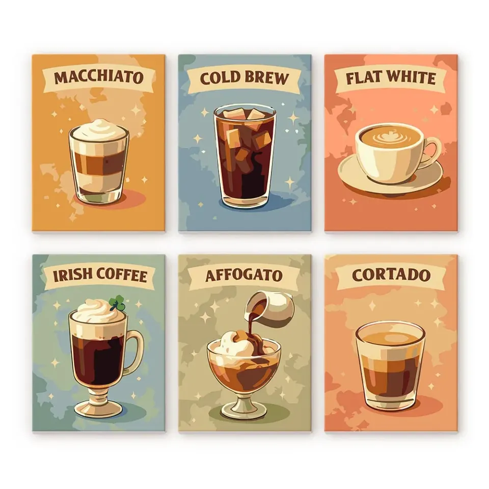 Figured'Art Mini Specialty Koffie schilderen op nummer 6 stuks 15x20cm