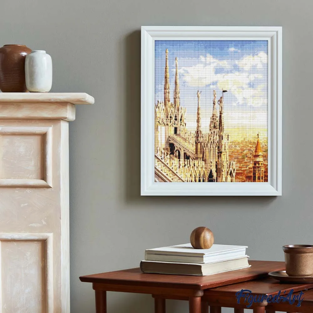 Figured'Art Dom van Milaan diamond painting 40x50 cm vierkant