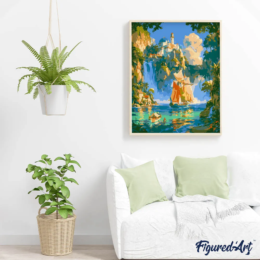 Figured'Art Odysseus' reis schilderen op nummer 40x50cm fantasie zee