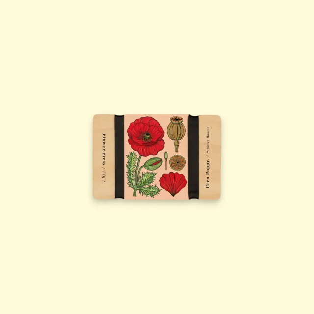 Studio Wald Pocket Flower Press Vintage Corn Poppy bloemenpers blauw