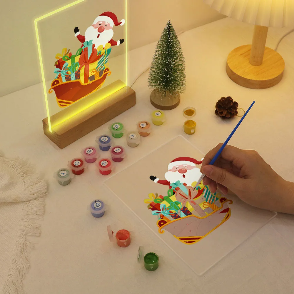 Figured'Art Kerstman 01 Schilderen op Nummer LED 15x20 cm