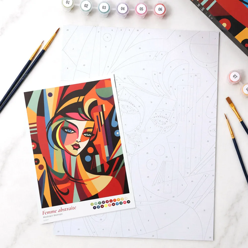 Figured'Art Abstracte Vrouw schilderen op nummers cadeauset 24,5x32,5cm