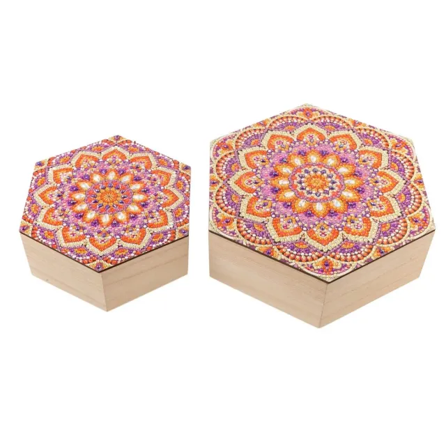 Craft Buddy Crystal Art Ember Orchid houten doos diamond painting 2 stuks