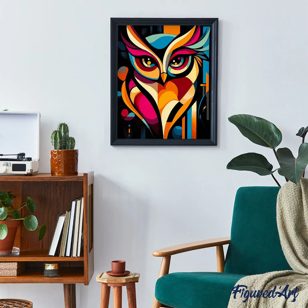 Figured'Art Gedurfd Abstract Uil schilderen op nummer 40x50 cm uil
