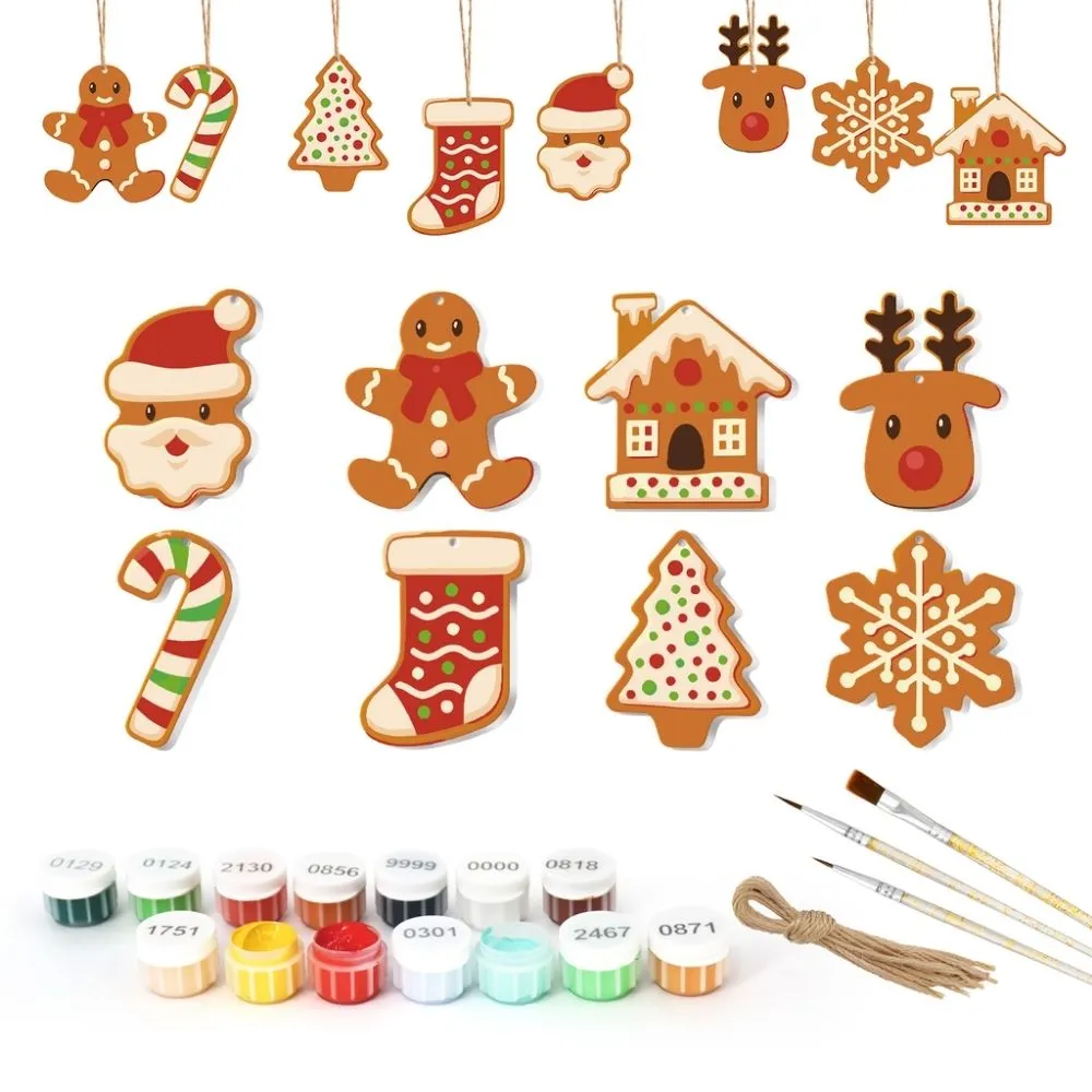 Figured'Art Kerstkoekjes kerstornamenten schilderen op nummer
