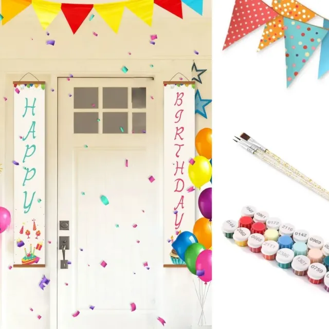 Figured'Art Leuke Slinger deur banners schilderen op nummer 2x 20x120cm