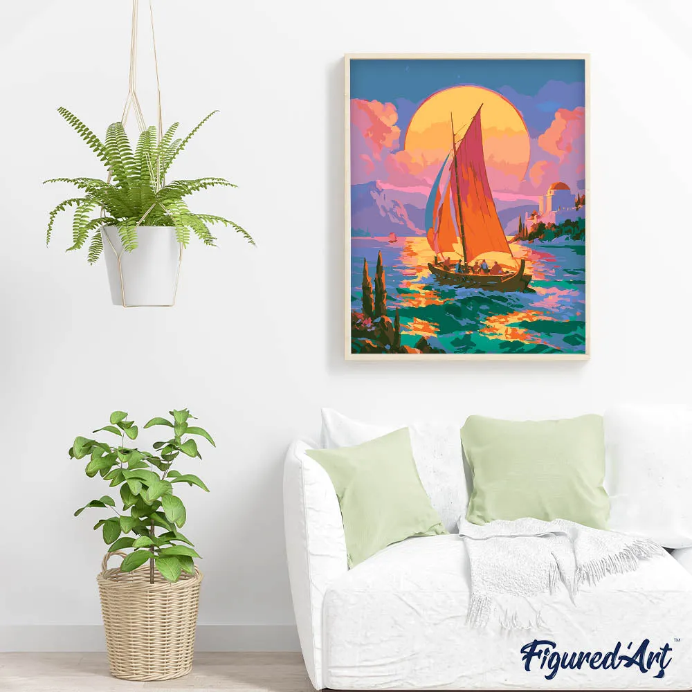 Figured'Art Horizon van de Odyssee schilderen op nummer 40x50cm fantasie zee