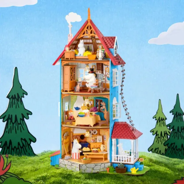 Figured'Art Moominhuis miniatuurhuisje 3D puzzel met LED 100 st