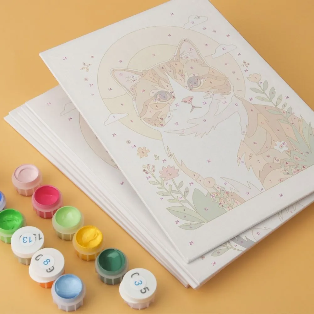 Figured'Art Mini Dierenportretten schilderen op nummer 6 stuks