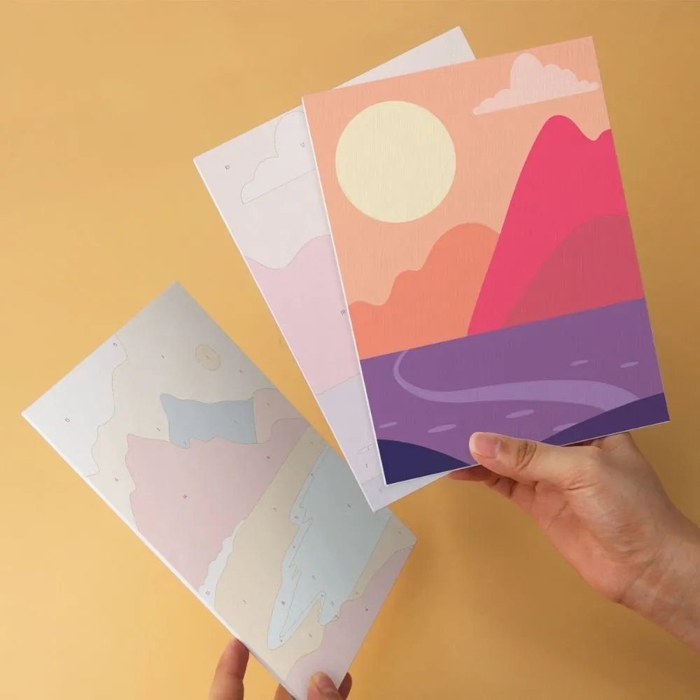 Figured'Art Mini Serie Bergtoppen Zonsondergang 15x20cm 6 stuks