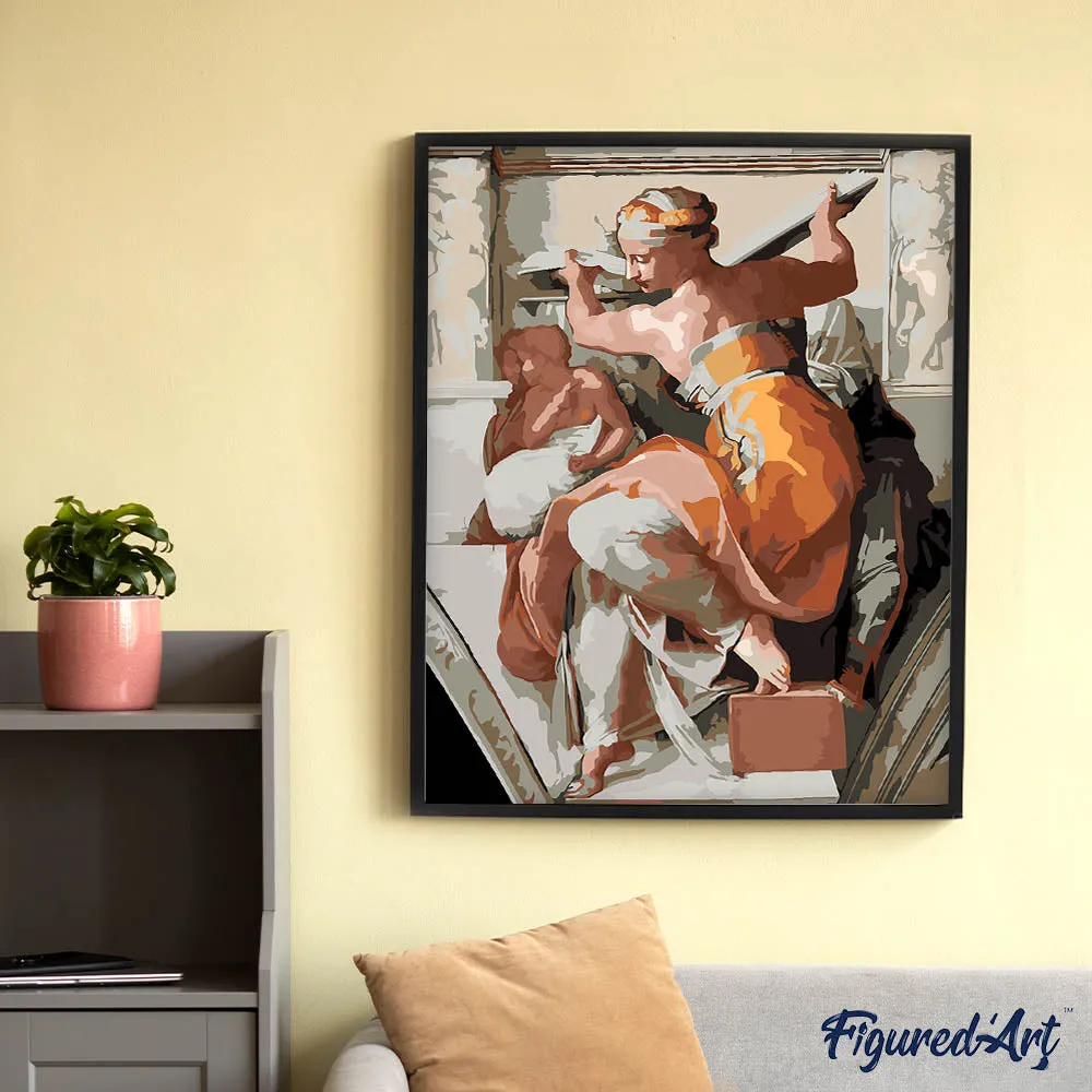 Figured'Art De Libische Sibille Michelangelo schilderen op nummer 40x50 cm portret