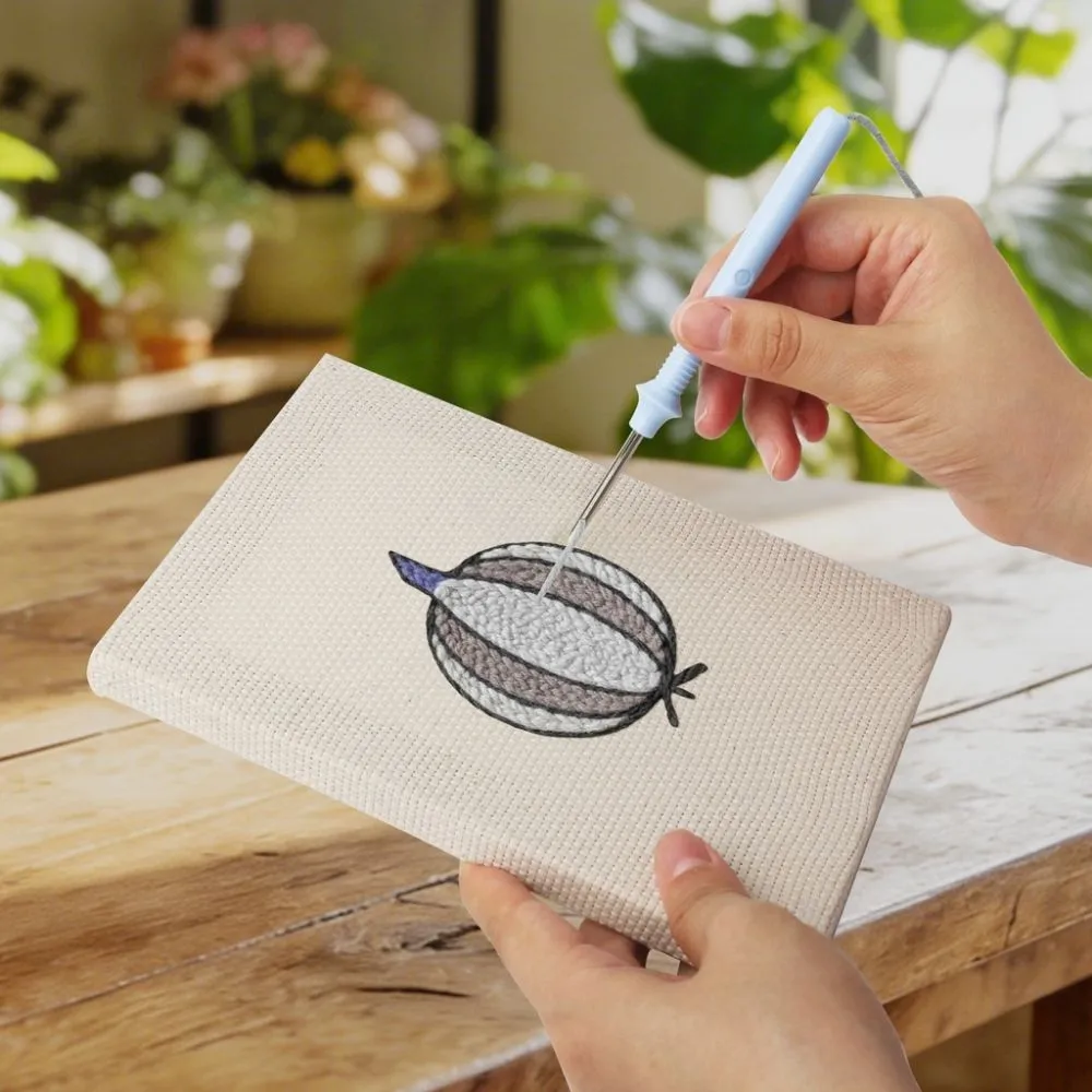 Figured'Art Punch Needle Set Groente Lekkernijen kit 4 stuks 15x20cm
