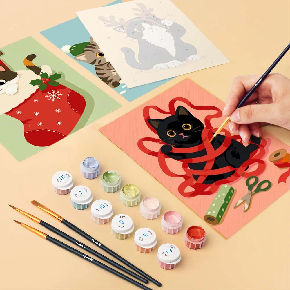 Figured'Art Mini Vakantieavonturen van Kittens schilderen op nummer