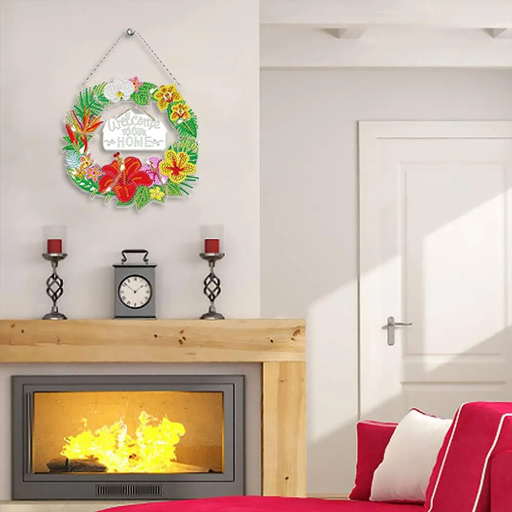 Figured'Art Kroon diamond painting deurhanger 27x28 cm met LED