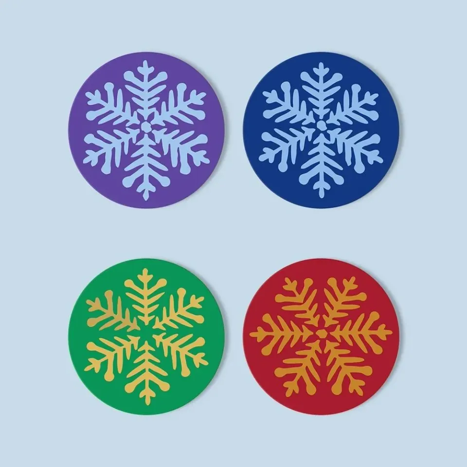Figured'Art Sneeuwvlok onderzetters schilderen op nummer 4st 10cm