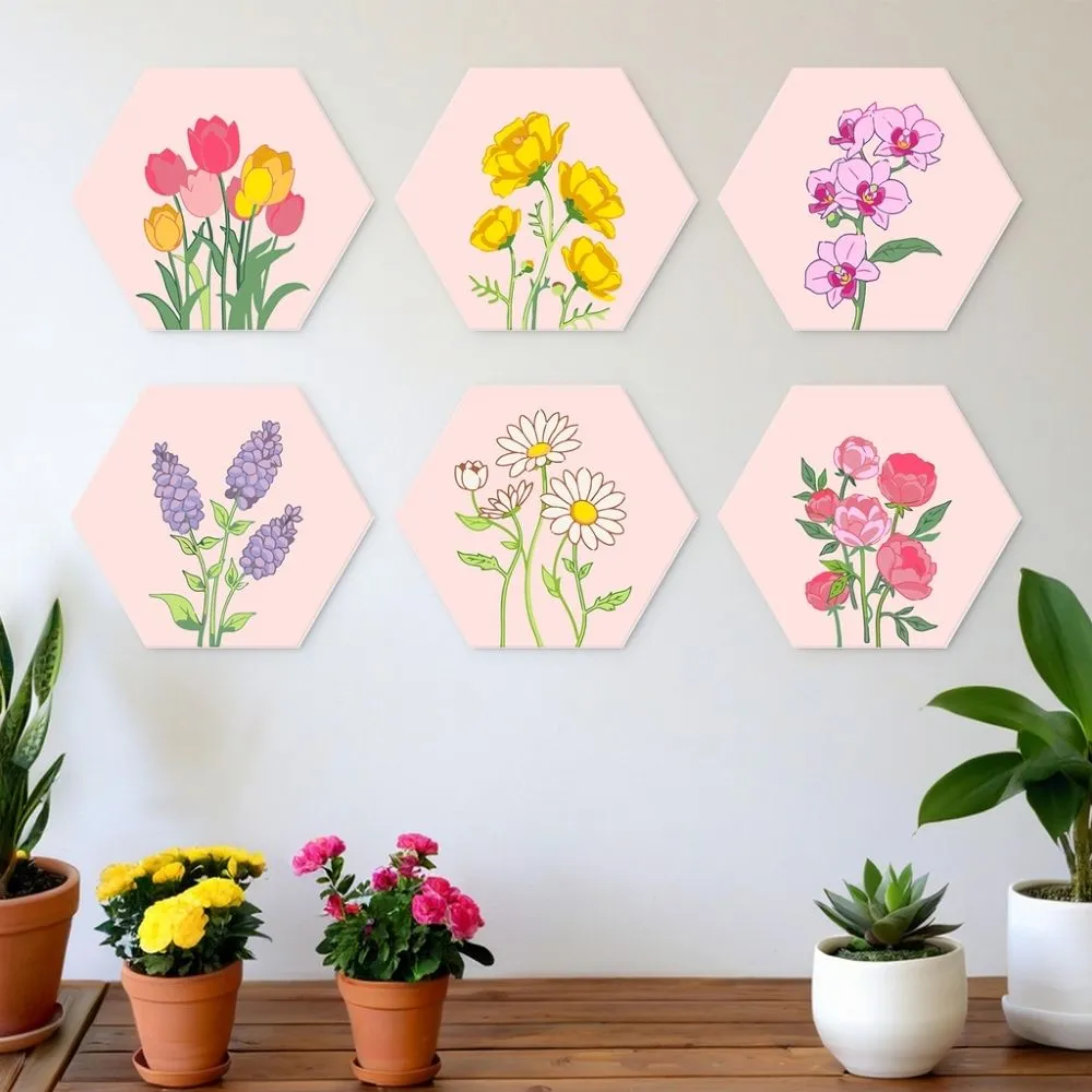 Figured'Art Mini Serie Bloemenset schilderen op nummer 6 stuks lente