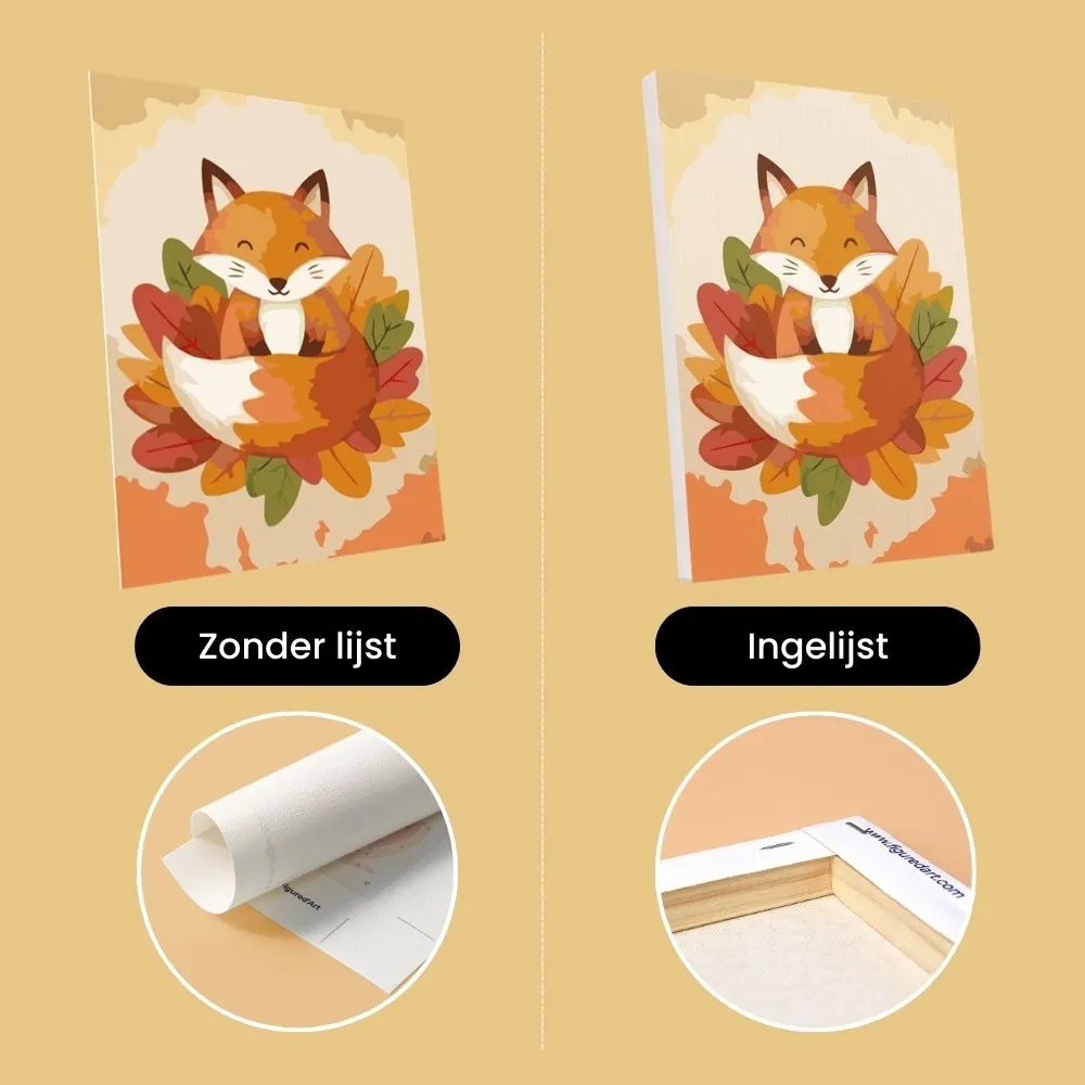 Figured'Art Herfst in het Bos mini canvas 15x20 cm 6 stuks