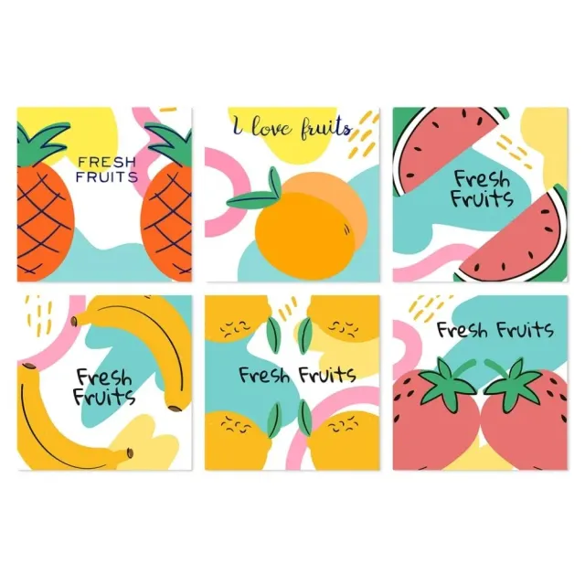 Figured'Art Mini Serie Vers fruit schilderen op nummer 20x20 6 stuks
