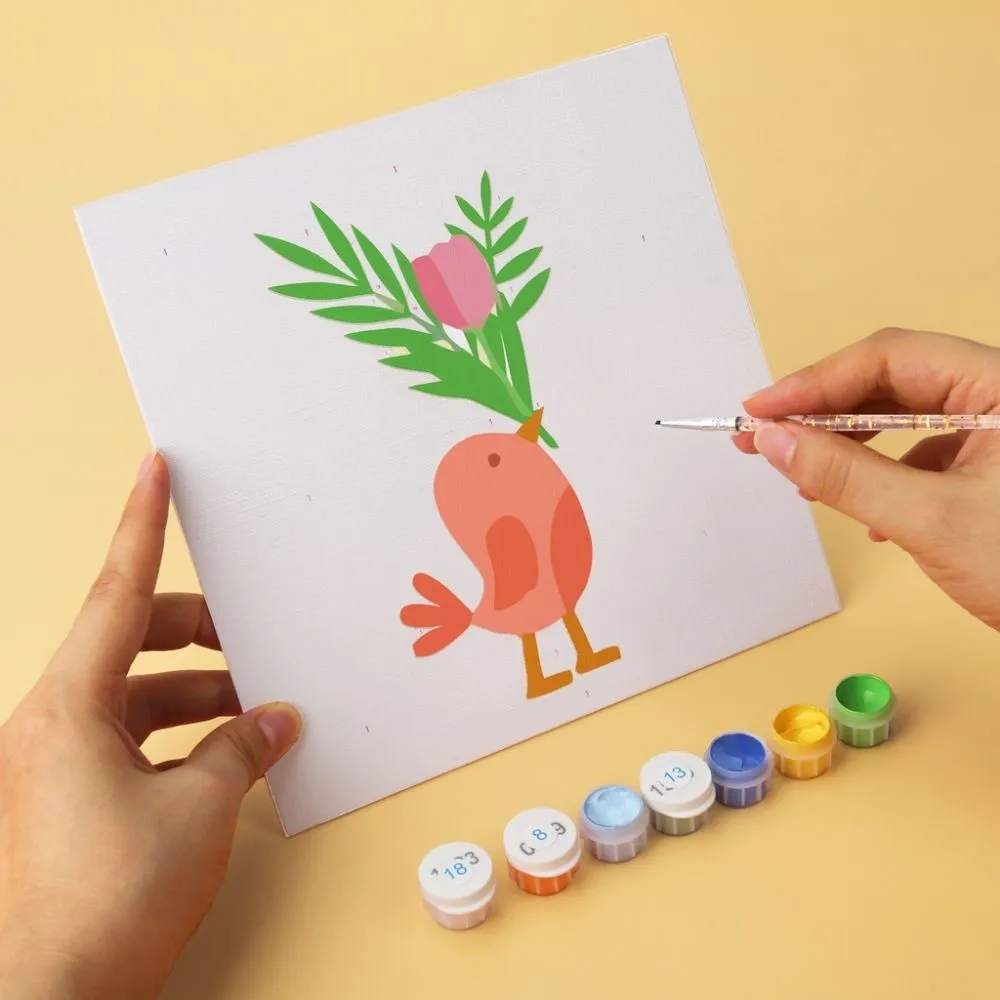 Figured'Art Mini Serie Voorjaarsboeket schilderen op nummer 20x20cm 6 stuks lente