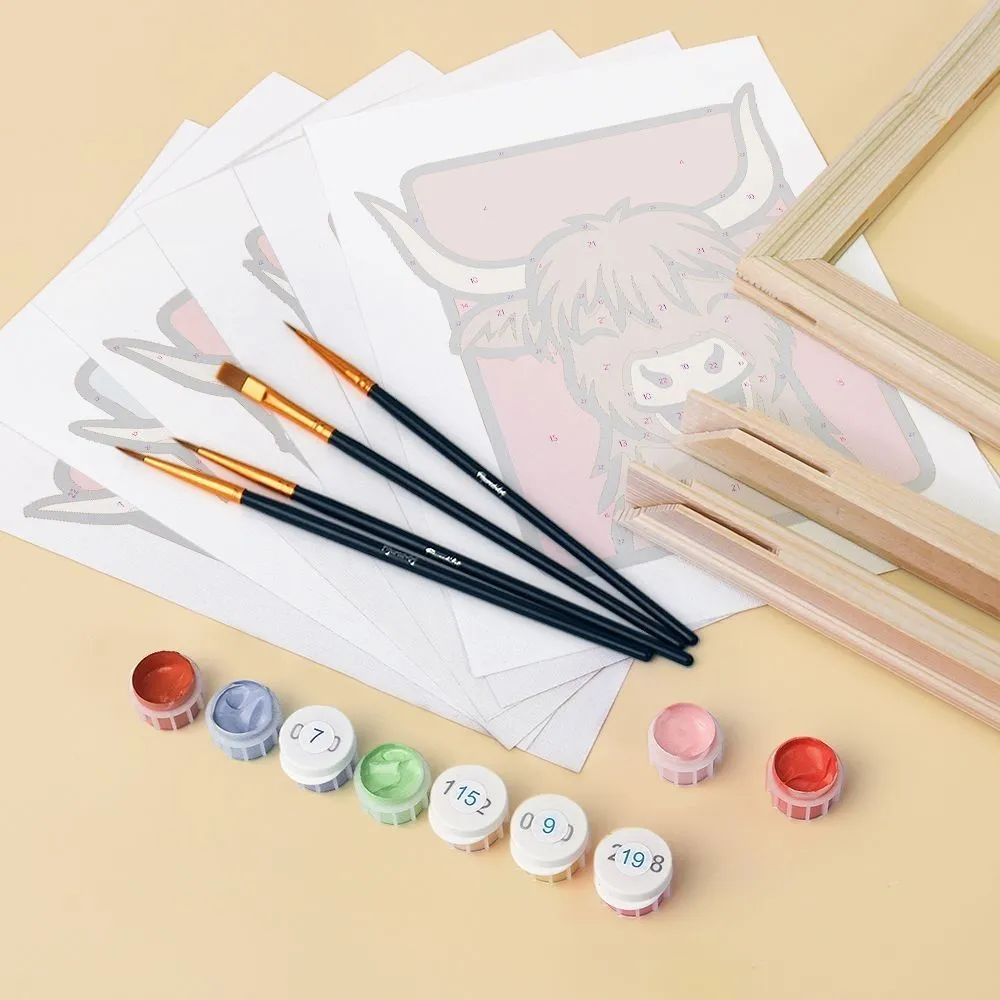 Figured'Art Mini De Moe Crew schilderen op nummer 15x20cm 6 stuks koeien