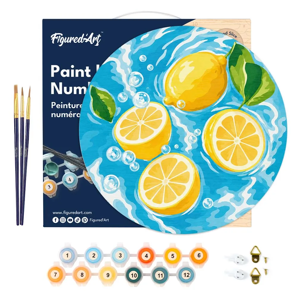 Figured'Art Citrusbries schilderen op nummer houten schijf 30 cm