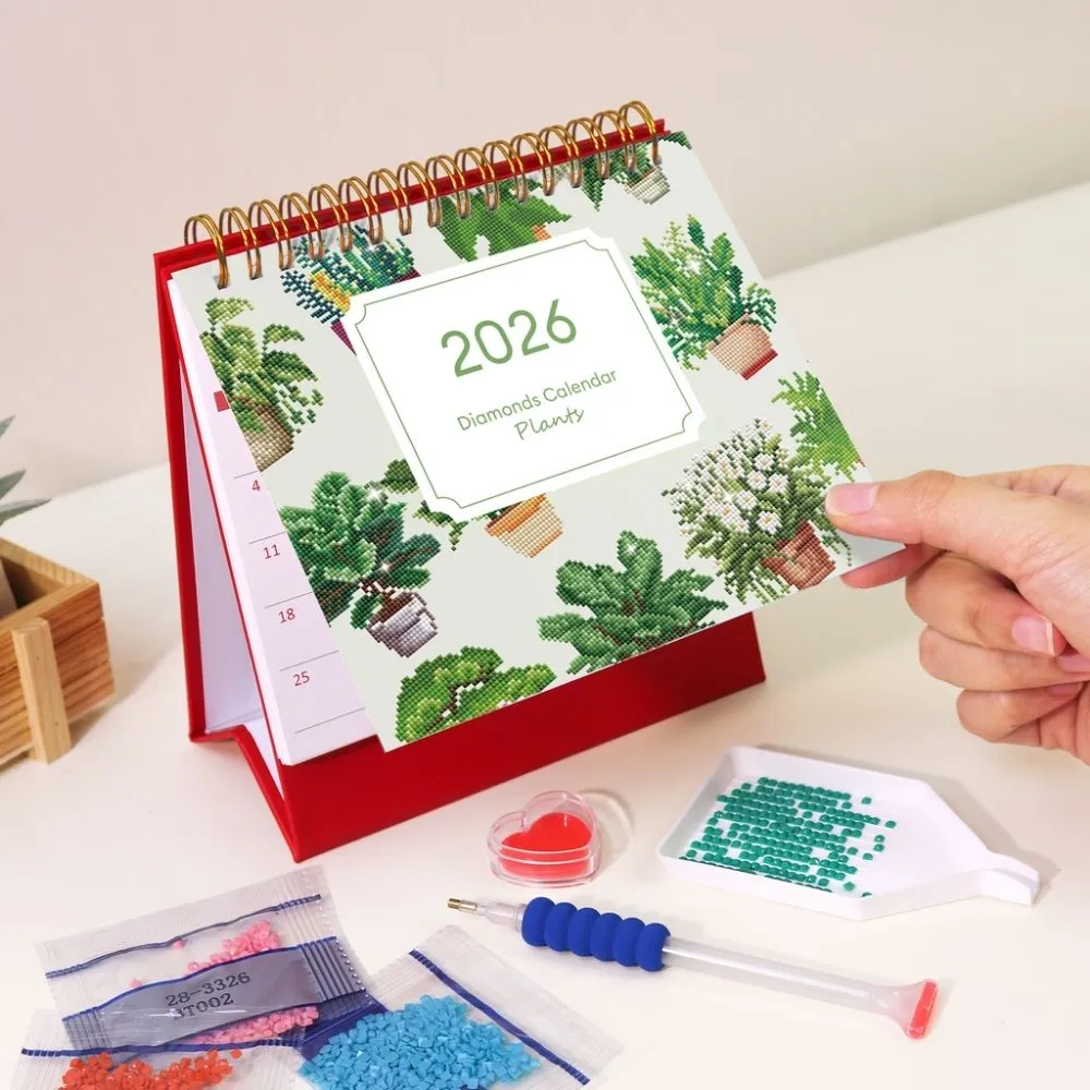 Figured'Art Kamerplanten diamond painting kalender 2026 botanisch