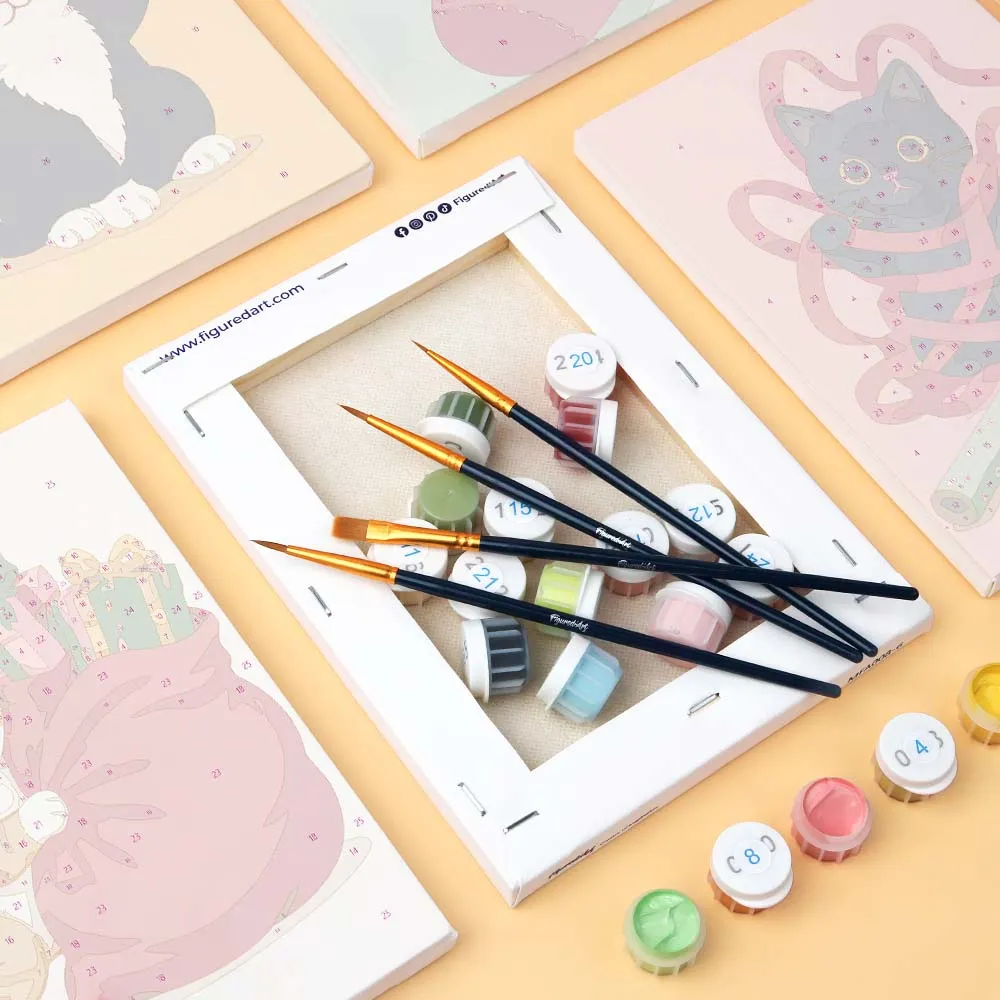 Figured'Art Mini Vakantieavonturen van Kittens schilderen op nummer