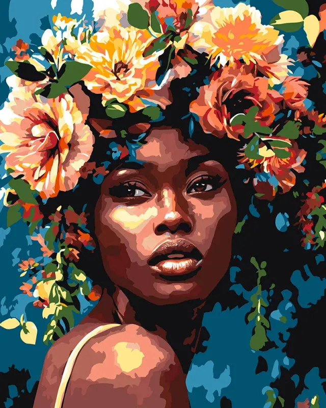 Figured'Art Bloemenkroon Schoonheid schilderen op nummer 40x50 portret