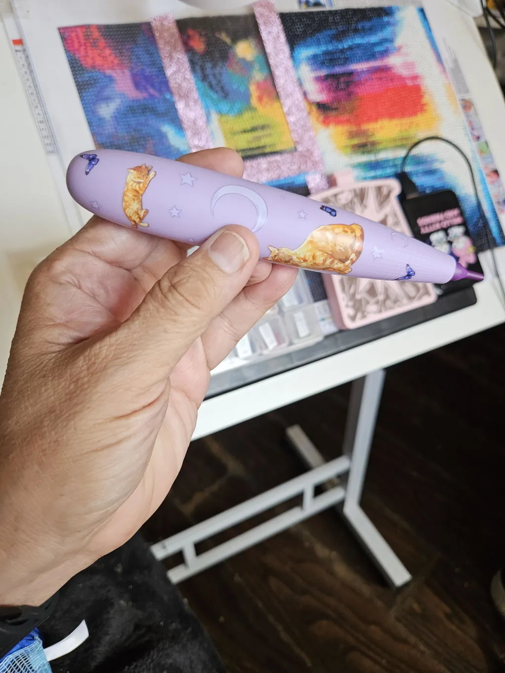 ARTDOT Elektrische diamond painting pen vacuum paars draadloos