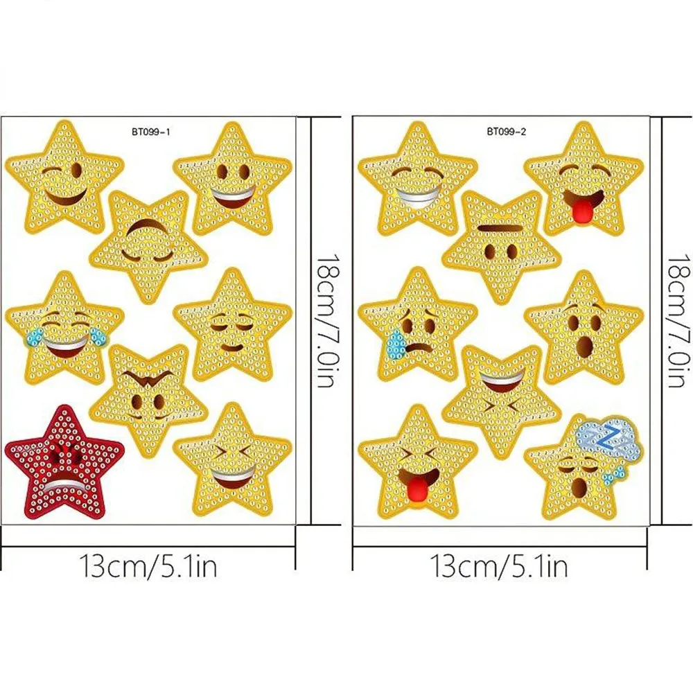 Figured'Art Emoji Sterren diamond painting stickers 16 stuks 3cm