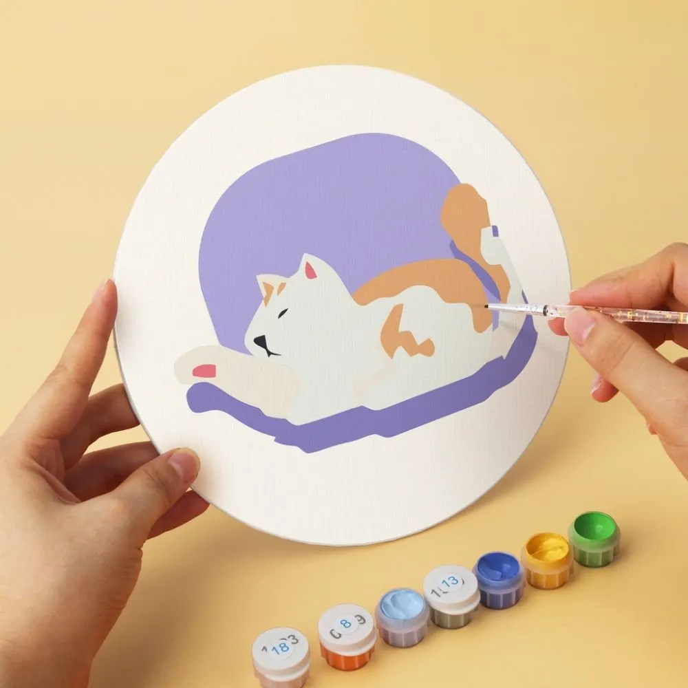 Figured'Art Kattenportret schijven schilderen op nummer 6 stuks
