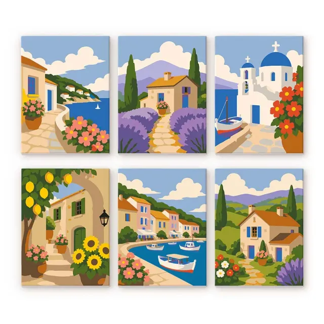 Figured'Art Mini Serie Mediterrane Uitzichten schilderen op nummer 6 stuks
