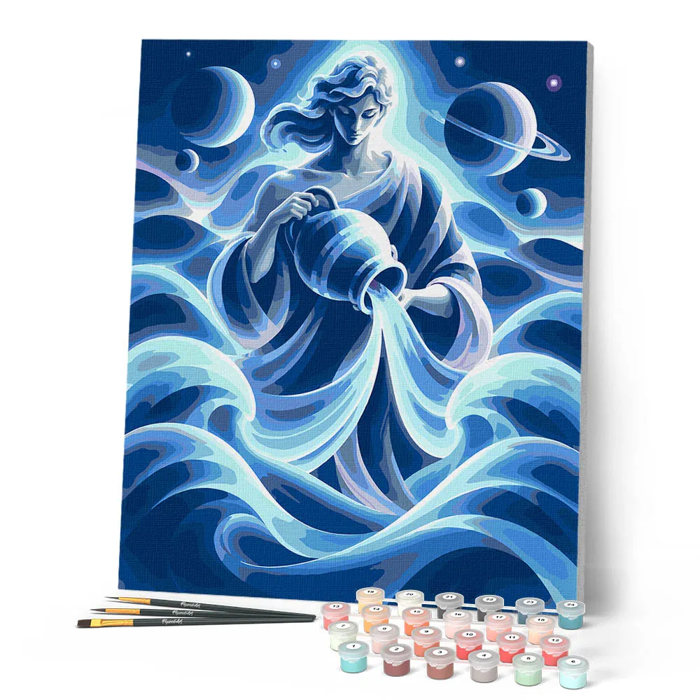 Figured'Art Schilderen op Nummer Waterman Sterrenbeeld 40x50 cm eenvoudig