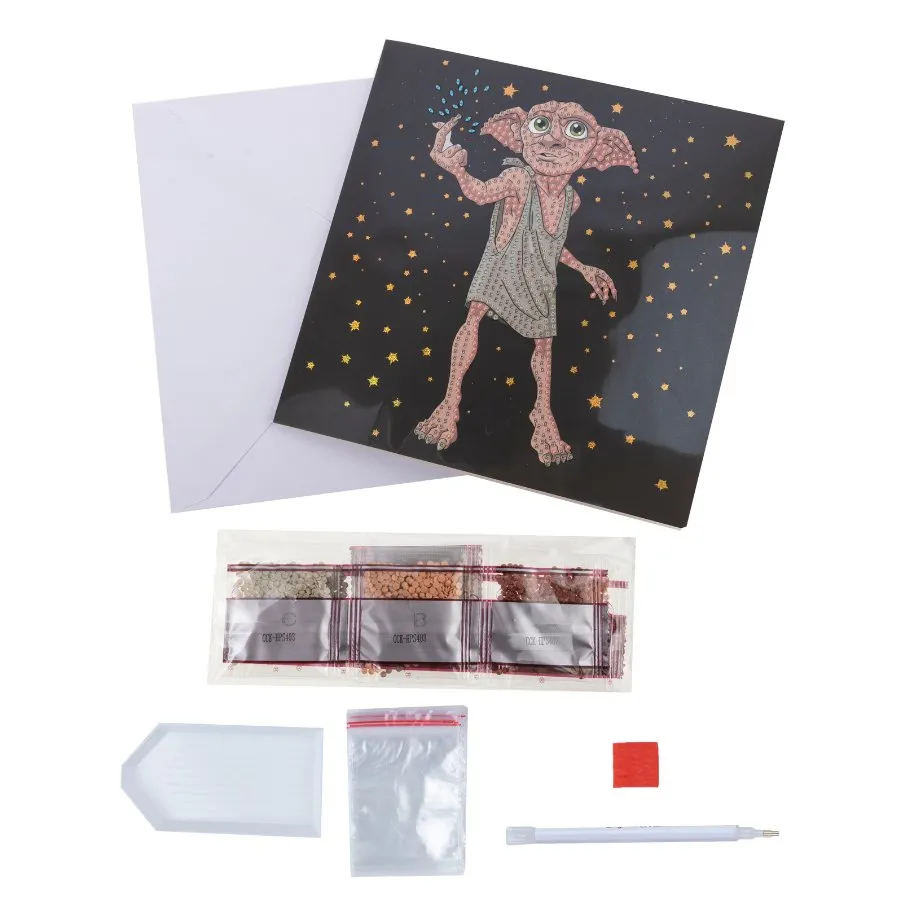 Craft Buddy Crystal Art Harry Potter Dobby wenskaart 18x18cm