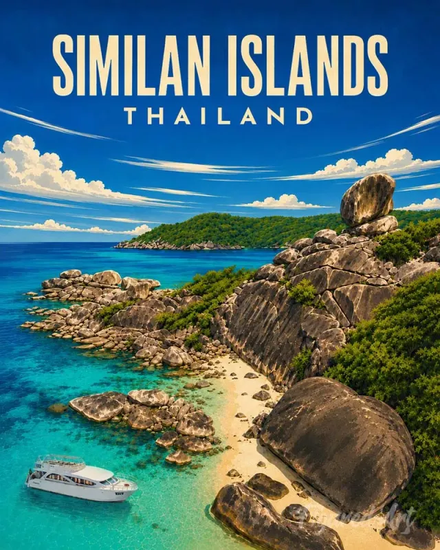 Figured'Art Reisposter Similan-eilanden schilderen op nummer 40x50cm Thai