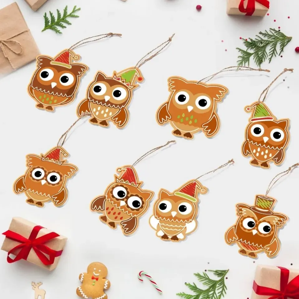 Figured'Art Kerstbos Vrienden kerstornamenten schilderen op nummer 8 stuks