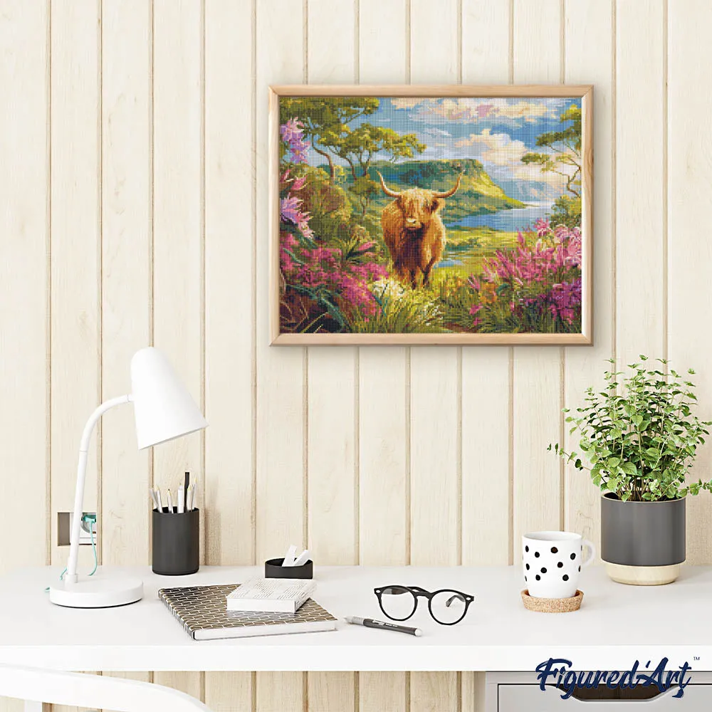 Figured'Art Schotse Hooglander diamond painting 40x50 cm full drill