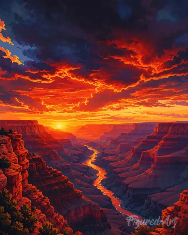 Figured'Art Grand Canyon diamond painting woestijnkliffen full drill