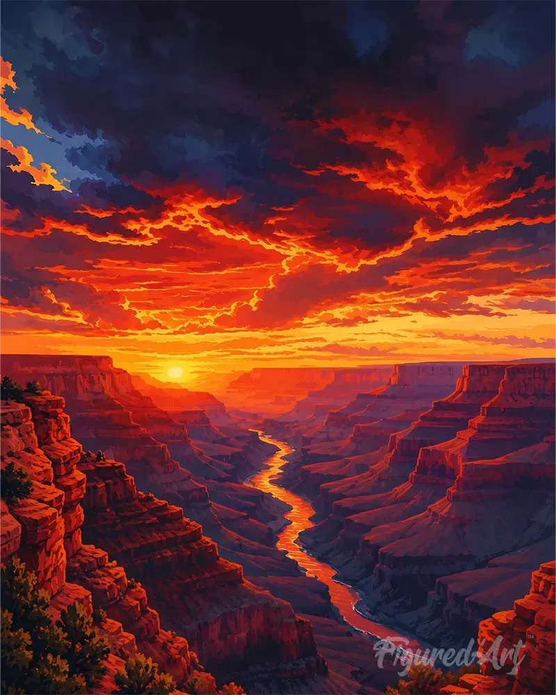 Figured'Art Grand Canyon diamond painting woestijnkliffen full drill