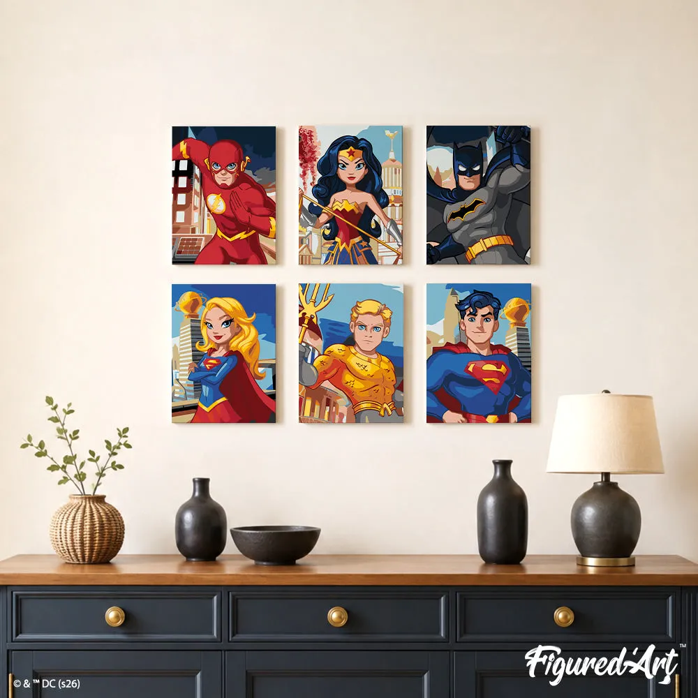 Figured'Art Mini Serie Justice League Helden schilderen op nummer 6x 15x20cm