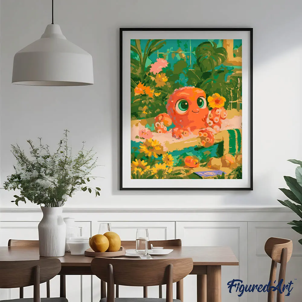 Figured'Art Spa Kleine Octopus schilderen op nummer 40x50 cm dier