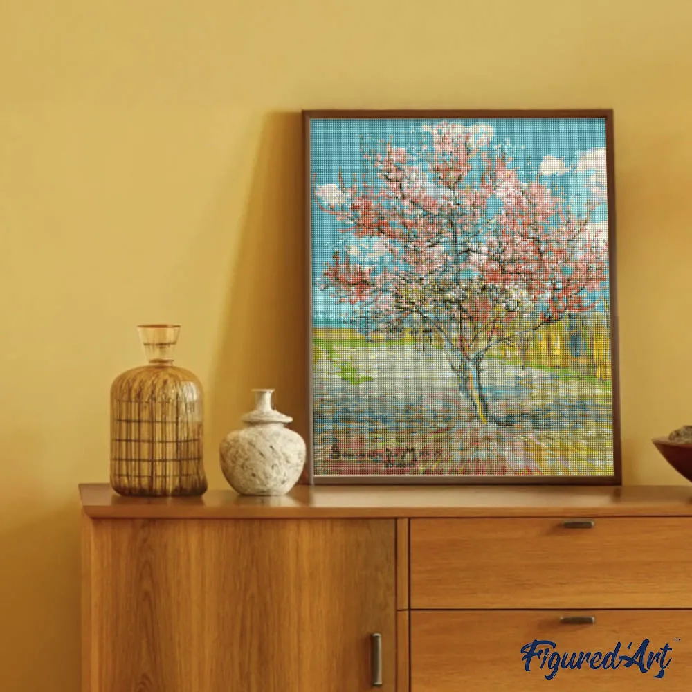 Figured'Art Bloeiende perzikboom Van Gogh diamond painting full drill